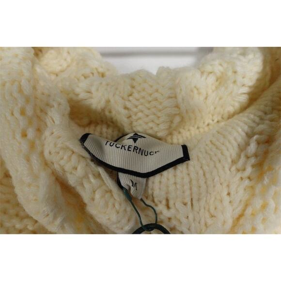 Tuckernuck Women's Buttercream Cable Knit Cowl Neck Pullover Sweater M 2006-23 - Picture 7 of 9